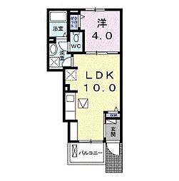 クリア−　スカイ 1階1LDKの間取り