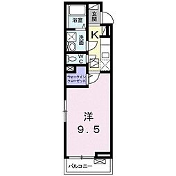 バンブー 1Kの間取図画像