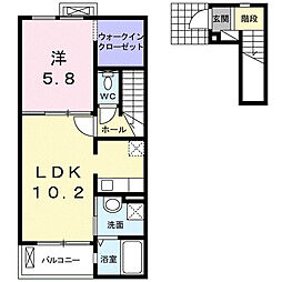 グランフォーレA 1LDKの間取図画像