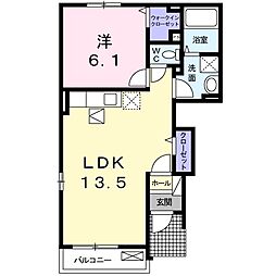アルカンシエル・T 1LDKの間取図画像