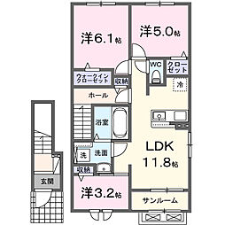 コリーヌ久住VI 3LDKの間取図画像