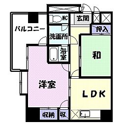 双葉ハイム一条 2LDKの間取図画像