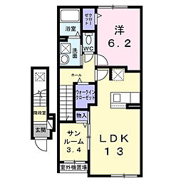 カムラフォレスト 1LDKの間取図画像