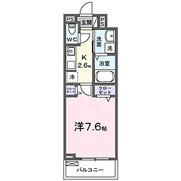 ヒカルサ静岡田町 1Kの間取図画像