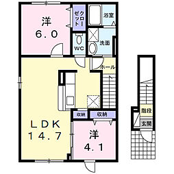 アミプロムナード 2LDKの間取図画像