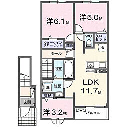 シンシア甲南I 3LDKの間取図画像