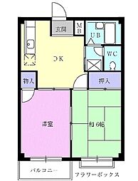 オンワードスズキ 2DKの間取図画像
