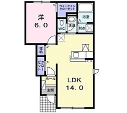 グランアネーロC 1LDKの間取図画像