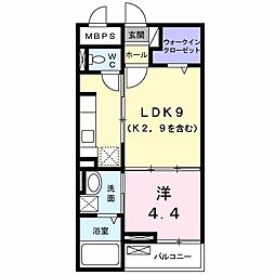 カプリコーン 1LDKの間取図画像