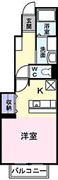 プチメゾンK 1Kの間取図画像