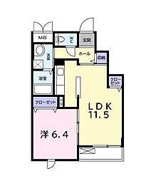 プリムローズ51 1LDKの間取図画像