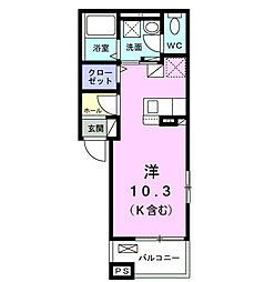 カルムコート向ヶ丘 ワンルームの間取図画像