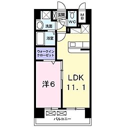 グランデスカイ空港南 1LDKの間取図画像