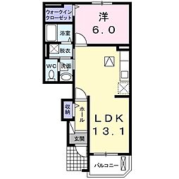 ソレイユ3番館 1LDKの間取図画像