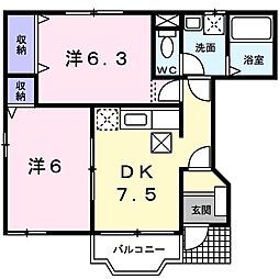 マーズ 2DKの間取図画像
