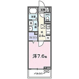 ブリュージュ テラス 1Kの間取図画像