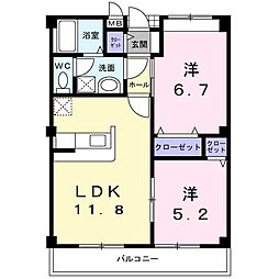 クリサンセマム5 2LDKの間取図画像