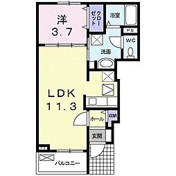 アプローズ 1LDKの間取図画像