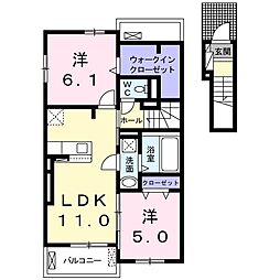 M-フォレスト2 2LDKの間取図画像