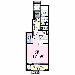 ファースト サンライズII ワンルームの間取図画像