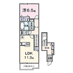 プラシードIII 1LDKの間取図画像