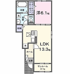 アデランテI 1LDKの間取図画像