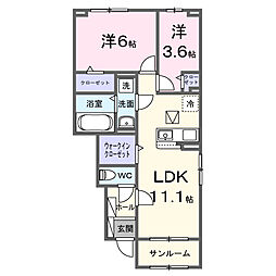 ハレ・マナリノ 2LDKの間取図画像
