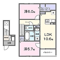 フジ ビスタ 2LDKの間取図画像