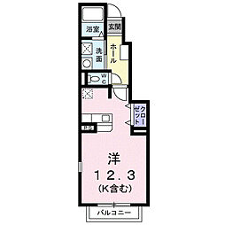 ヴィラ美里B ワンルームの間取図画像