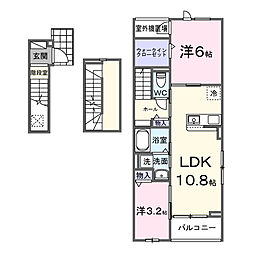 グレイス II B 2LDKの間取図画像