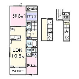 グレイス II B 2LDKの間取図画像