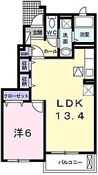 アンサードリームNKT 1LDKの間取図画像