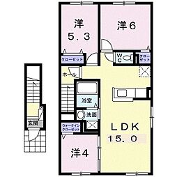 YHアジュールコリーヌ 3LDKの間取図画像