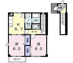フォレスタ 2Kの間取図画像