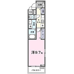 センチュリー Y・E 1Kの間取図画像