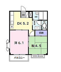サンパレスB 2Kの間取図画像