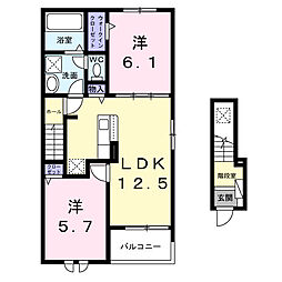 リンナラ 2LDKの間取図画像
