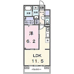 久喜市中妻アパート 1LDKの間取図画像