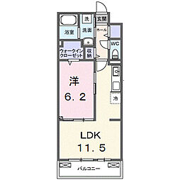 久喜市中妻アパート 1LDKの間取図画像