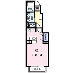パル・フォレストB ワンルームの間取図画像