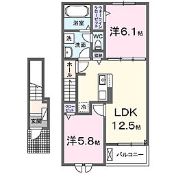 ル・シエル 2LDKの間取図画像