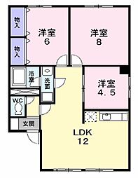 ファミール2 3LDKの間取図画像