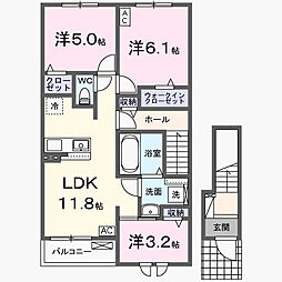 リトルウッズII 3LDKの間取図画像