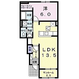 エレガンシア 1LDKの間取図画像