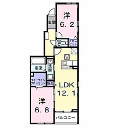 パナグリーンにわ 2LDKの間取図画像