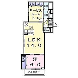 クレタ大山金井町 1SLDKの間取図画像