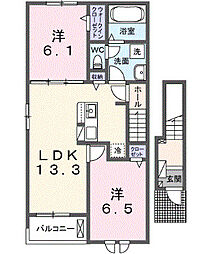 セレーノ・デル・ソーレI 2LDKの間取図画像