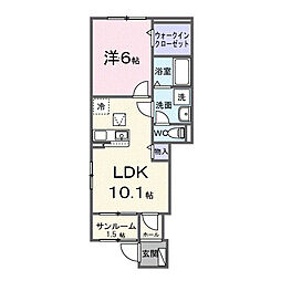 ノヴァ エバー ファーム II 1LDKの間取図画像