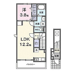 アマルコルド 1LDKの間取図画像
