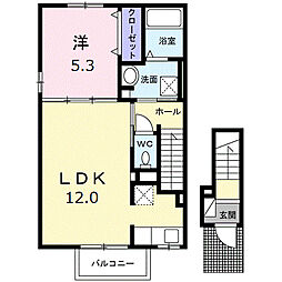 仮)西石井5丁目アパートI-II 1LDKの間取図画像